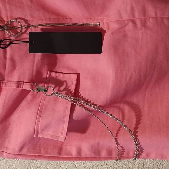 We Wore What NWT side chain sexy festival mini skirt. Light Denim 100% cotton - Picture 2 of 4